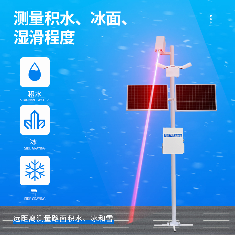 监测路面湿滑、积水状态